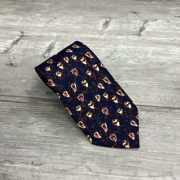 Looney Tunes Navy & Brown Taz Pattern Tie - Picture 1 of 5